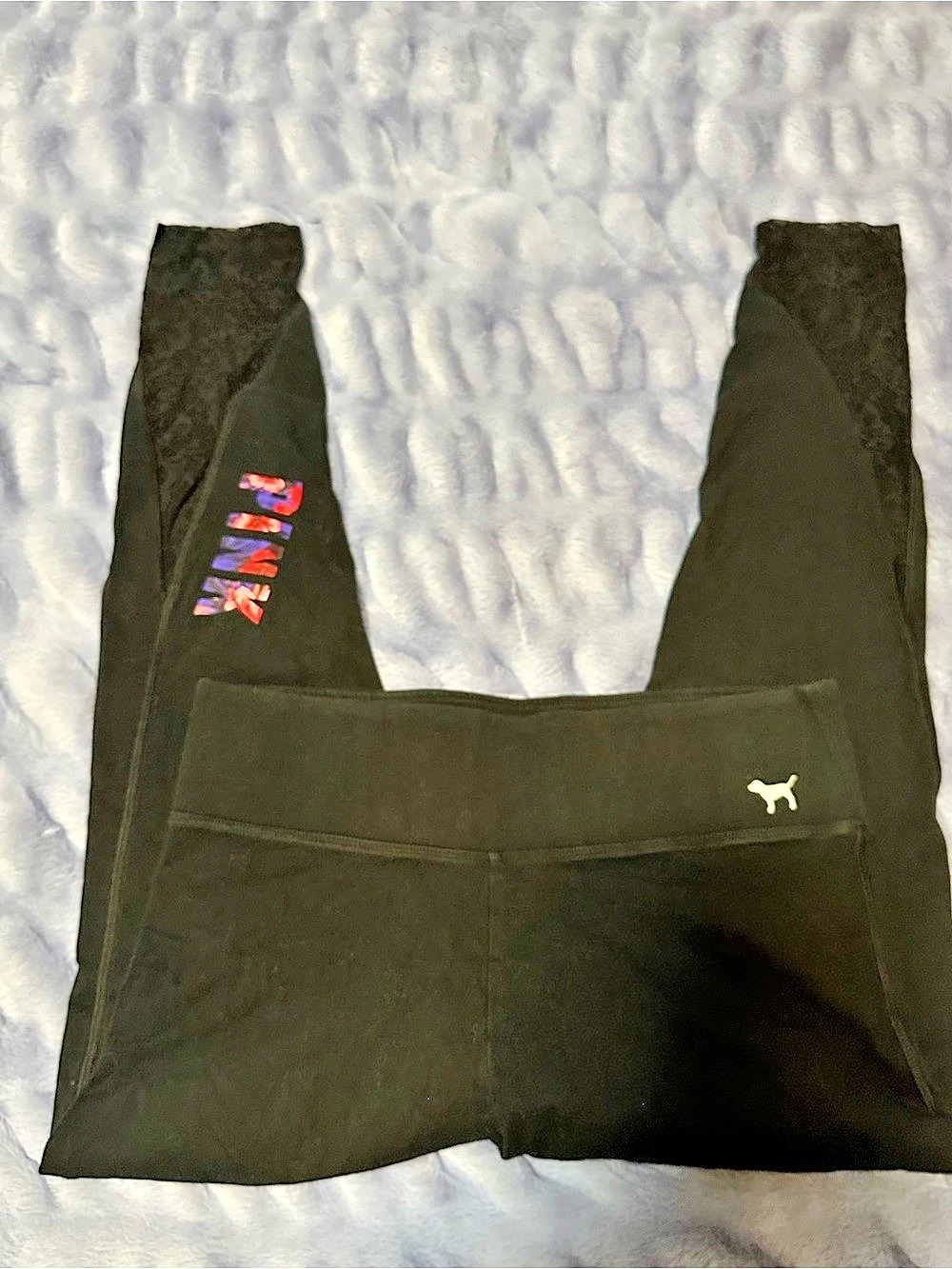 Victoria's Secret Pink Black Leggings Size Medium